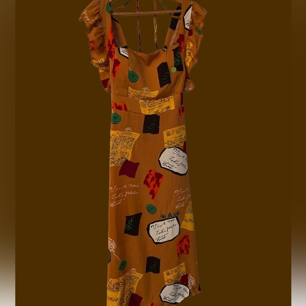 3/$13 Maxi dress w/ruffle sleeve w/elastic, has stretch in back